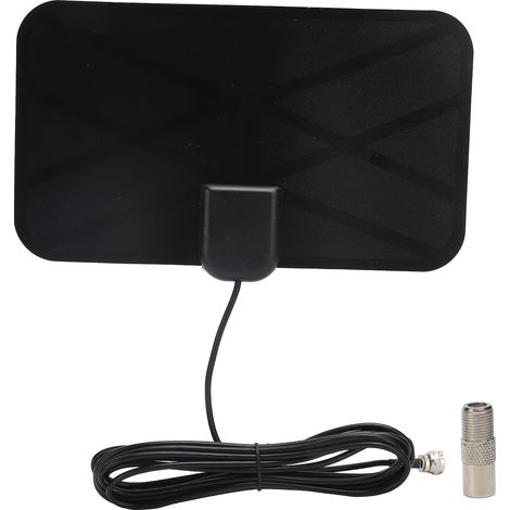 Antenne Numérique HD Intérieure Gain Élevé - Modèle Grille Compact Noir (1/5)