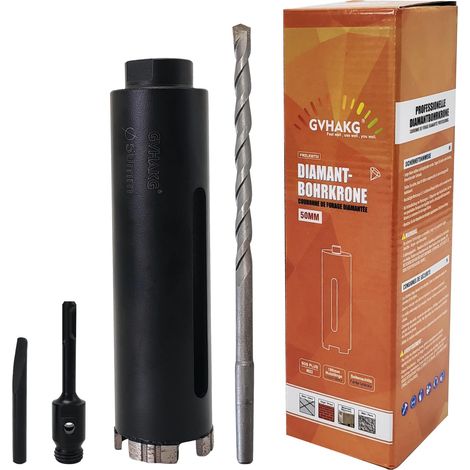 Couronne de forage diamantée 50 mm, M22 SDS-Plus Dosenbohrer 200 mm de longueur (1/5)