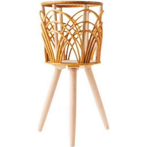 Support pour Plantes D'IntéRieur en Rotin, Support de Pot de Fleurs Tissé en Paille, Tabouret avec Pieds, Paniers de JardinièRe au (1/4)