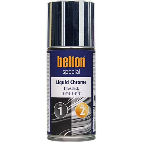 Bombe de peinture - Effet argent chrome - Liquid Chrome - Belton - 150ml
