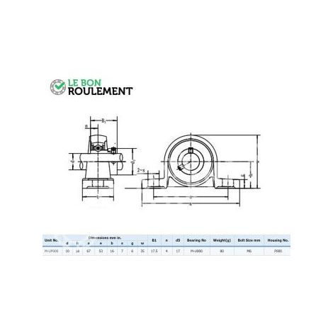 Palier aluminium UP000-INOX