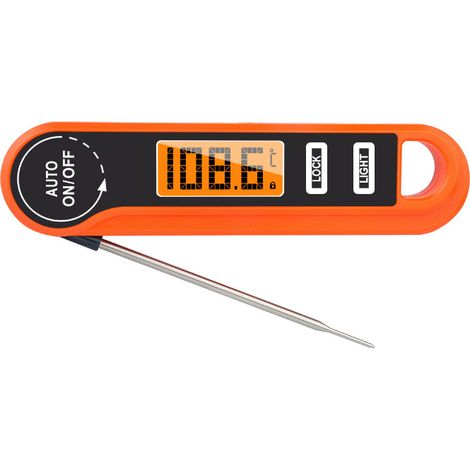 Thermomètre à viande numérique avec sonde alimentaire – Idéal pour le barbecue, le grill et la cuisine – Mesure précise – Design léger et compact