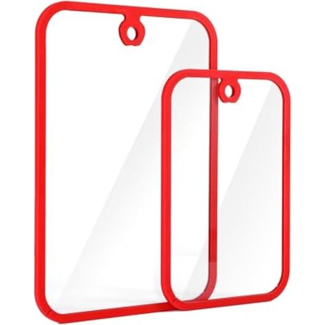 Lot de 2 planches à découper en verre avec cadre en silicone antidérapant, planche à découper en verre trempé, résistante à la chaleur et aux rayures, plateau en verre hygiénique pour la cuisine (38 × (1/5)