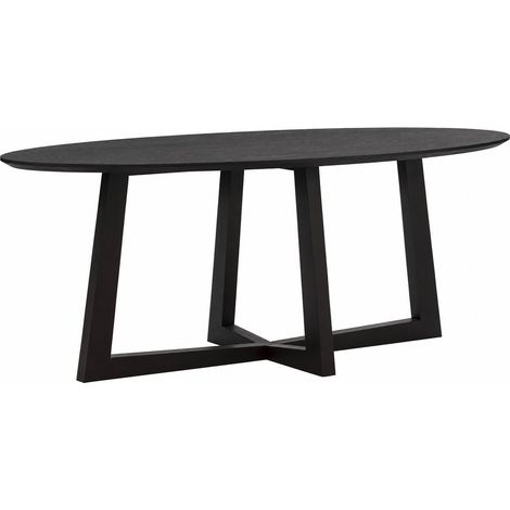 Table de salle à manger ovale noire design - noir (1/5)