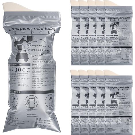 10 Pcs Urine Bags, 700ML Portable Urinal, Vomit Bags, Car Toilet, Pee Bags for Men, Women, Children, Camping (1/5)
