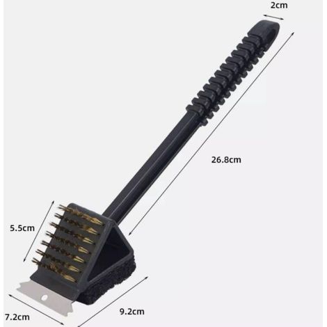 Spazzola per la pulizia del barbecue 3 in 1, Spazzola per barbecue, Spazzola per la pulizia, Strumenti per la pulizia del barbecue, Accessori per barbecue, Accessori per barbecue da campeggio (1/3)
