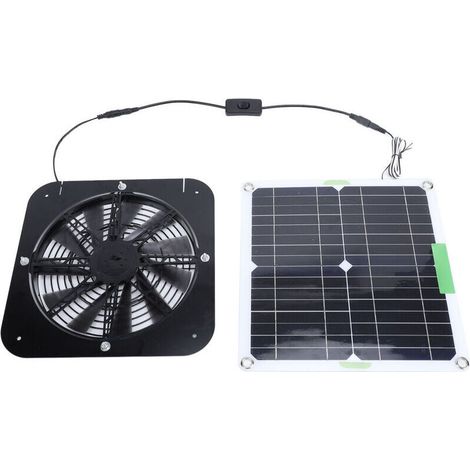 Ventilatore di scarico solare da 100 W, pannello di ventilazione da 13,5 pollici, ideale per cani, pollai, serre e camper -Crezuo
