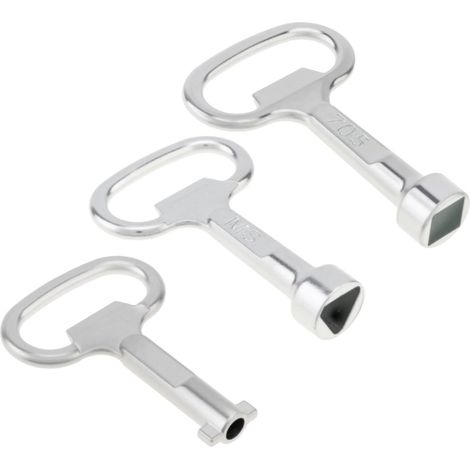 Lot de 3 clés triangulaires multifonctions, clé à douille triangulaire, clé à douille carrée et clé à douille en forme de clé, pour armoire électrique, compteur de gaz, compteur d'eau, interrupteur (1/5)