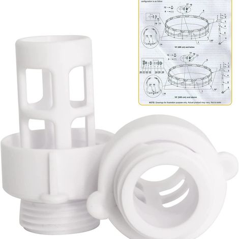 Connettore di ricambio per tappo di scarico per tubo flessibile per piscina rotondo Intex 10184 (confezione da due) (1/5)