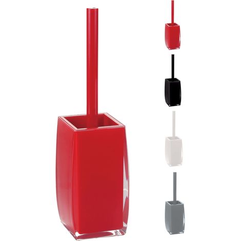 Brosse WC avec Support Anzio - Permet Un Nettoyage Efficace - Design Moderne et Finitions élégantes - Facile à Nettoyer - Solide et fiable - Rouge (1/2)