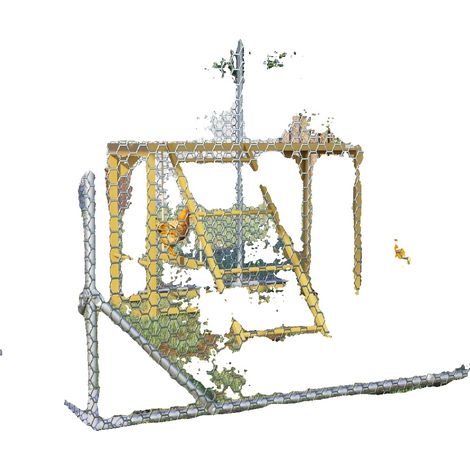 Hühnerstall aus Holz, mit Schaukeln und Leiter, gelb (1/5)