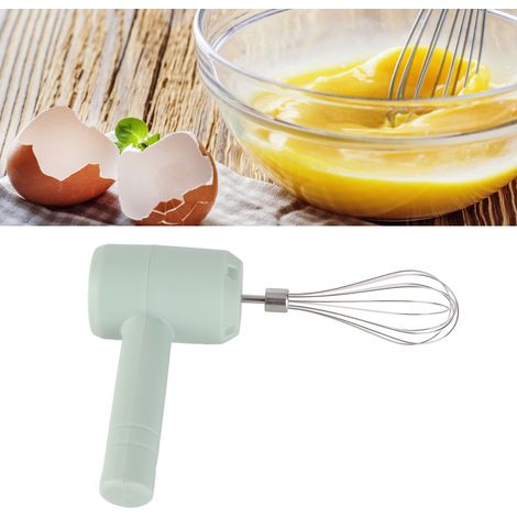 [Mixeur Main Électrique] Mixeur Main Sans Fil USB Rechargeable Portable Automatique pour Cuisine, Battage Crème Œuf Cake Matériau Premium ABS et Stainless Steel avec Écarteur Œuf (268g/9.5oz, Cyan) (1/5)