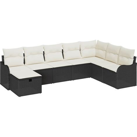 Maison Exclusive - Juego de Sofá 8 uds. 8-Número de plazas Negro (1/5)
