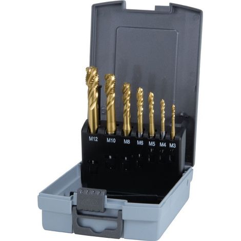 RUKO set  maschi a  macchina 7pz.  Forma C  HSS-TiN in  cassetta di  plastica -  245066RO