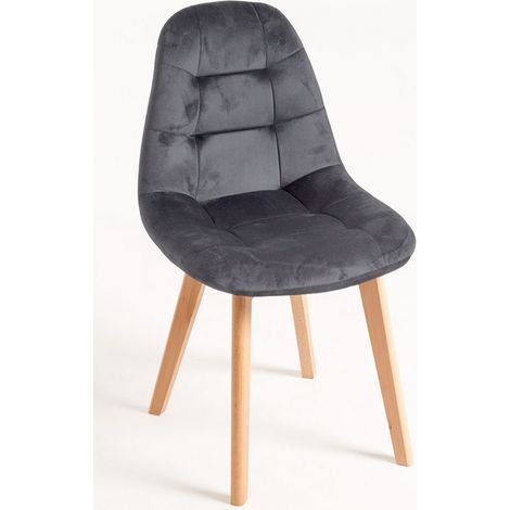 Packs Sillas Comedor - Pack 6 Sillas Kelen Terciopelo - Gris oscuro (1/5)