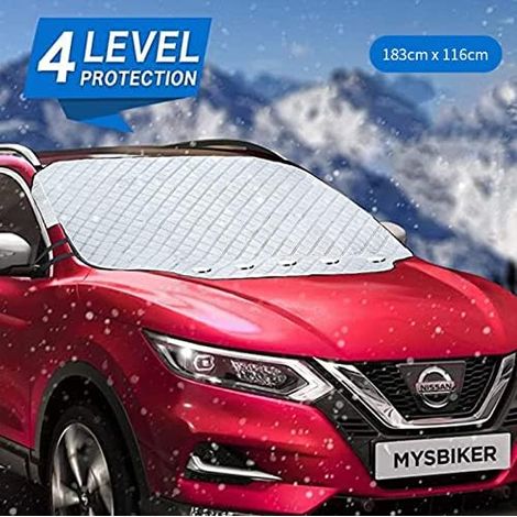 QAZQA Couverture Pare-Brise Voiture,Bâche Pare Brise Protection Magnétique Couverture Repliable, Universelle pour Voiture Anti Givre, Neige, Glace, Pluie et Soleil (1/5)