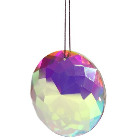 Pendentif prisme attrape-soleil avec cordon, cristal poli suspendu, créateur d'arc-en-ciel pour accessoires photo de fenêtre, décoration colorée (1/5)