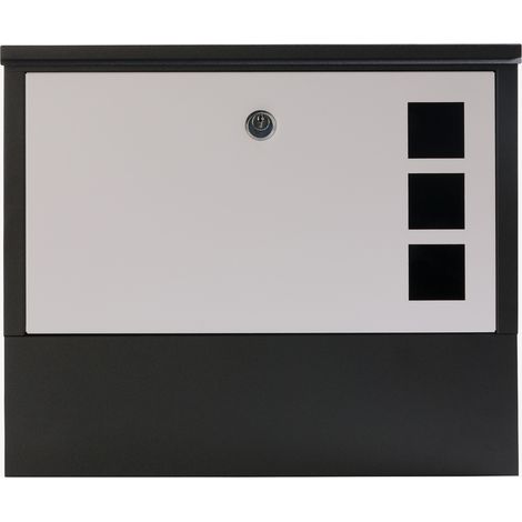AREBOS Buzón moderno Buzón de pared con compartimento para periódicos y 2 llaves (1/5)