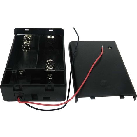 Porte-pile 2 x RS PRO C, raccordement Fils ( Prix pour 1 ) (1/2)