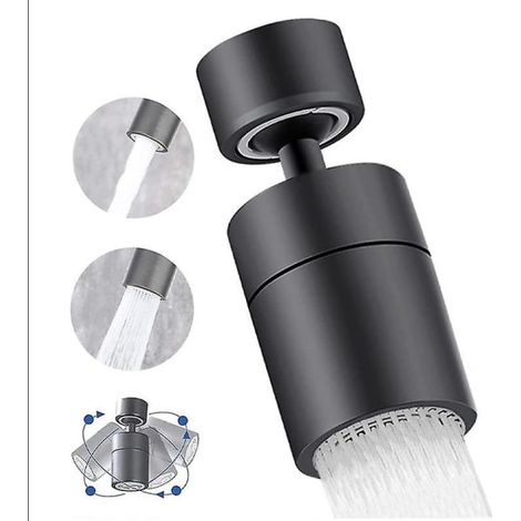 Wasserhahn-Luftsprudler, 360° drehbare Düse für Küchenarmatur (Schwarz), 2 Modi, wassersparender Wasserhahn-Luftsprudler, Sprüh-Luftsprudler-Mischbatterie-Filter für Küchenarmatur und Waschbecken (1/5)