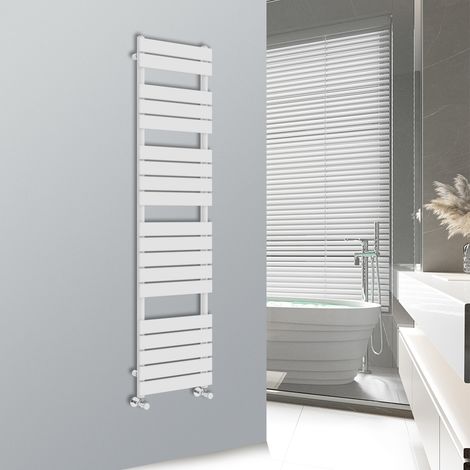 WarmeHaus Flat Panel Bathroom Heated Towel Rail Ladder Radiator Warmer -1800x450mm White (1/5)