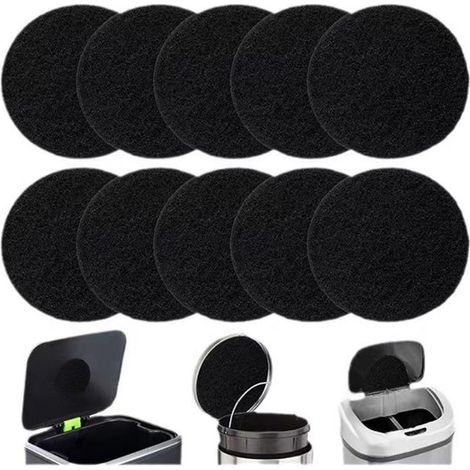 10er-Packung universelle Aktivkohlefiltereinsätze 17 x 0,5 cm, Geruchsfilter für Mülleimer (1/5)