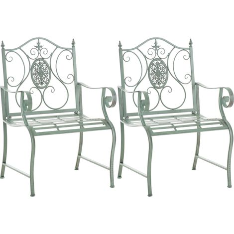 Set de 2 sillas de jardín Punjab Verde antiguo (1/5)