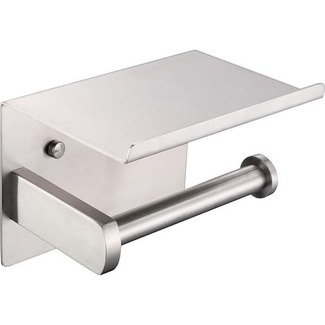 Toilettenpapierhalter, moderner Toilettenpapierhalter aus gebürstetem Edelstahl SUS 304 mit Telefonablage, Badezimmer- und Küchenaccessoire F928-03D (1/5)
