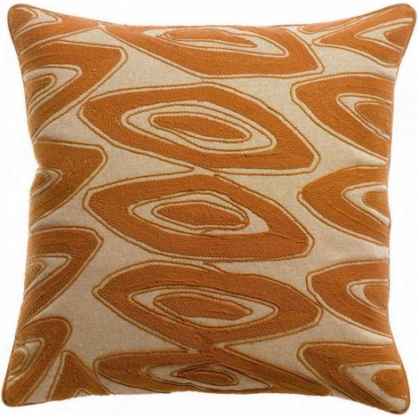 Coussin Décoratif Brodé Couleur Cuivre pour Salon et Chambre 45 x 45 cm - PANGIVO