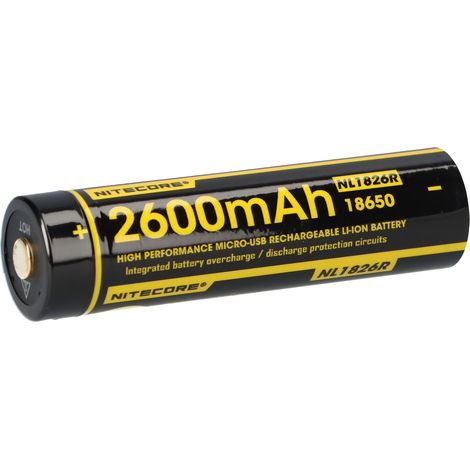 Nitecore Li-Ion Akku 3,7V Typ 18650 NL1826R 2600 mAh (1/5)