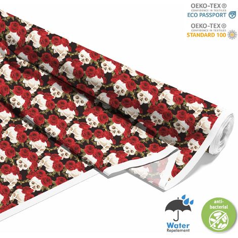 TESSUTI DECORATIVI PER ESTERNI OXFORD - Motivo Teschi e Rose I DX532 (1/5)