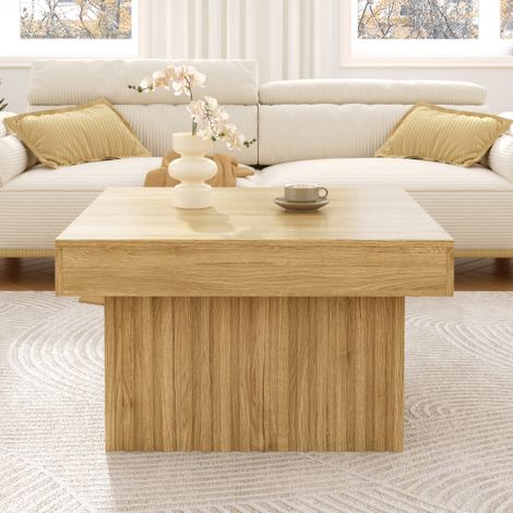 Ensemble moderne de 2 tables gigognes en bois – Tables basses et tables d'appoint rondes au design scandinave, peu encombrantes et polyvalentes, construction robuste en MDF/PB.