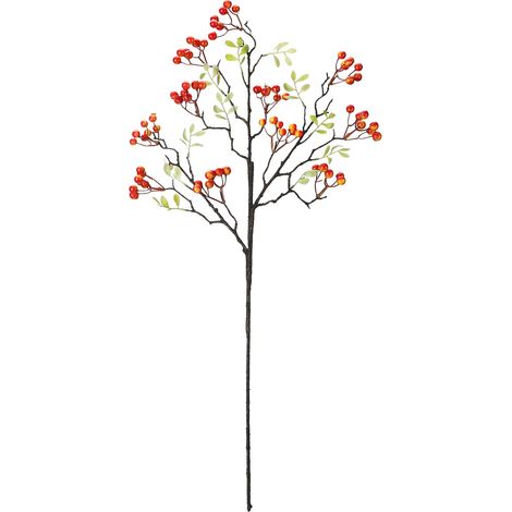Tige de baies artificielles en mousse, 2 pièces, branche de cueillette de baies, ornement, feuilles en plastique, décoration de maison, vacances, noël, 27,56 pouces, blanc (1/5)