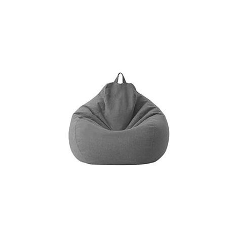 Housse de canapé lazy en tissu moelleux, sans remplissage, feuilletée, pour fauteuil inclinable, siège pouf, salon (Gris foncé, 80 x 90 cm)– (1/5)