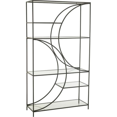 Étagère 6 Niveaux en Verre "Nar" 200cm Noir