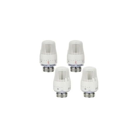 Thermostatic Radiator Head 1 to 5 Adjustment Functions Thermostatic Radiator Tap with Frost Protection for Office and Home, M30 x 1.5, White
