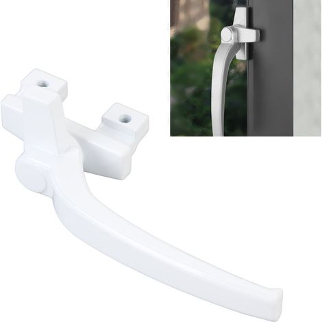 Juego de manijas para ventanas de aleación de aluminio, 4 piezas, color blanco, verticales/horizontales, para uso interior/exterior, para puertas corredizas, seguridad confiable, fácil instalación, co (1/5)