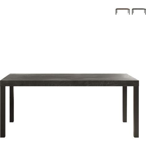 Tavolo da pranzo cucina moderno 190x90cm legno gambe in ferro Monsul - Grigio