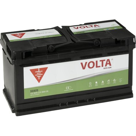Batería de Coche Start Stop AGM 92 Ah 900 A EN Volta SG920D