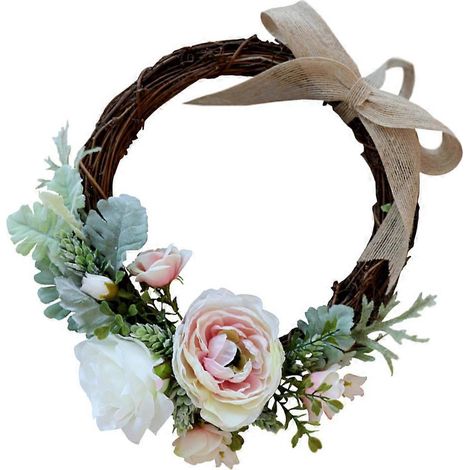 Couronne de roses artificielles en soie filée, décoration compatible pour mariage, 1 pièce (1/5)