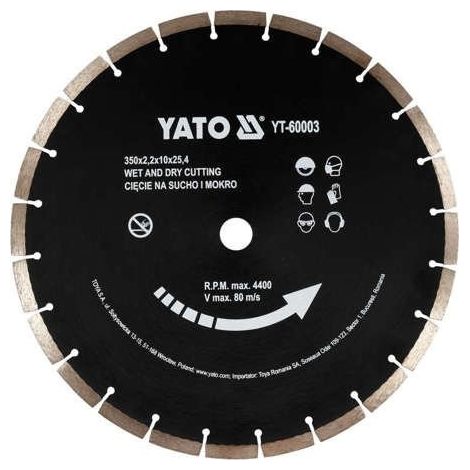 Disque de découpe diamanté pour béton 350 x 25,4 mm (1/4)