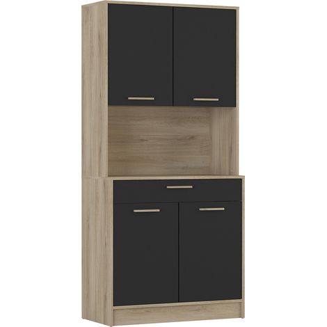 Buffet de cuisine contemporain chêne/noir Roxana (1/5)