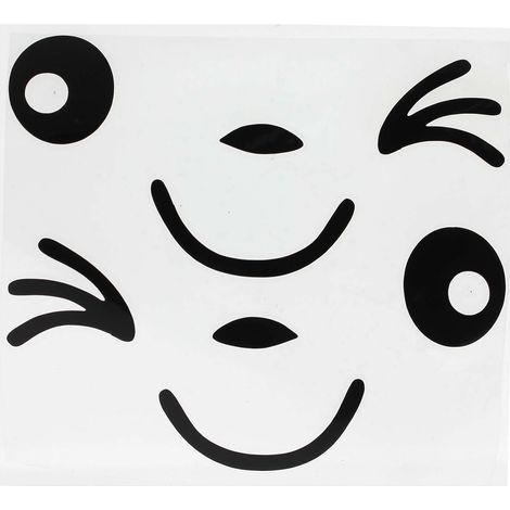 2 piezas sonrisa cara diseño 3D adhesivo decoración calcomanía para coche espejo retrovisor auto espejo retrovisor negro (1/5)