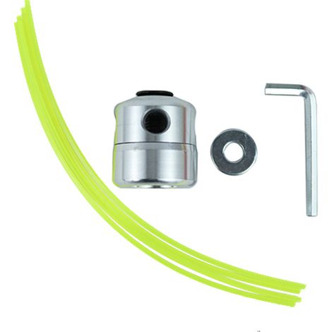 Cabezal de desbrozadora universal de aluminio con 2 cabezales + 10 hilos de desbrozadora (1/2)
