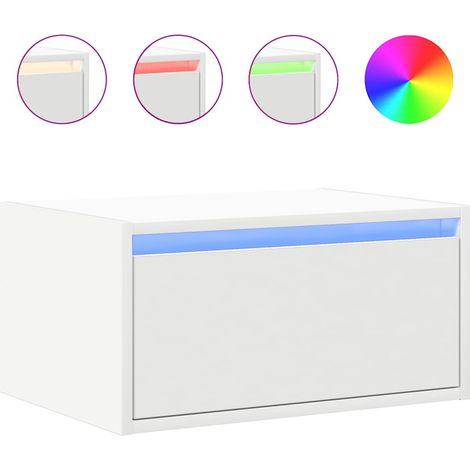 Maison Exclusive - Wand-Nachttisch mit LED-Leuchten Weiß