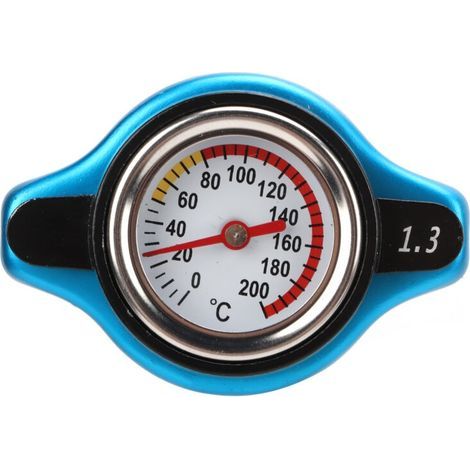 Aluminum alloy radiator cap with temperature gauge, pressure adjustment, leak-proof, universal for cars (1.3 bar) (1/5)