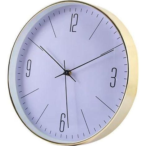Reloj de pared grande y silencioso, funciona con pilas, resistente a la humedad, decorativo, dorado, 30 cm
