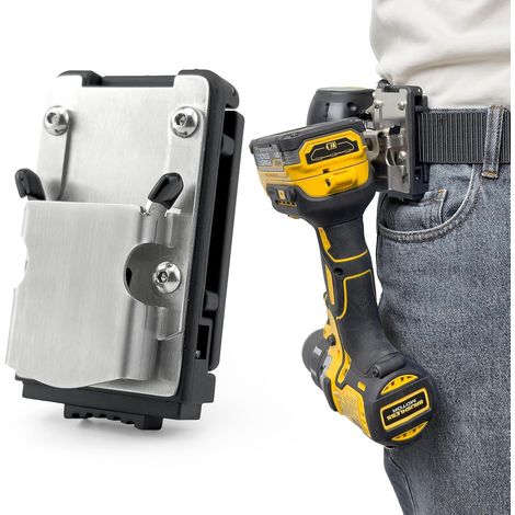 Étui de perceuse pour ceinture – Porte-outils à clipser en acier inoxydable 304 robuste pour crochets, clips, outils, pour perceuse sans fil, impact, cloueuse, mètre ruban (1/5)