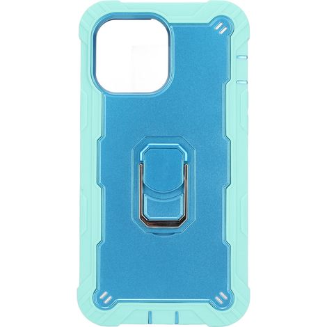 Coque de protection anti-chocs avec support pour iPhone 13 Pro Max, étui blindé résistant aux rayures (vert bleu) (1/5)