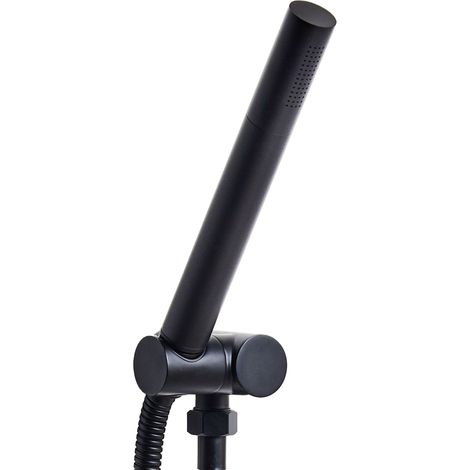 Pommeau de Douche Moderne Minimaliste en Métal Rond 1 Mode de Jet Noir Marfau